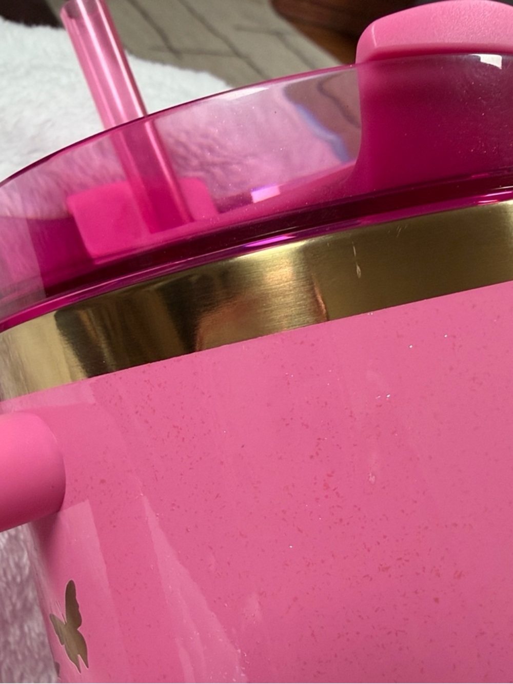 Wicked “Glenda” Stanley Hot Pink Tumbler with sparkles & Gold Accents - Picture 13 of 13